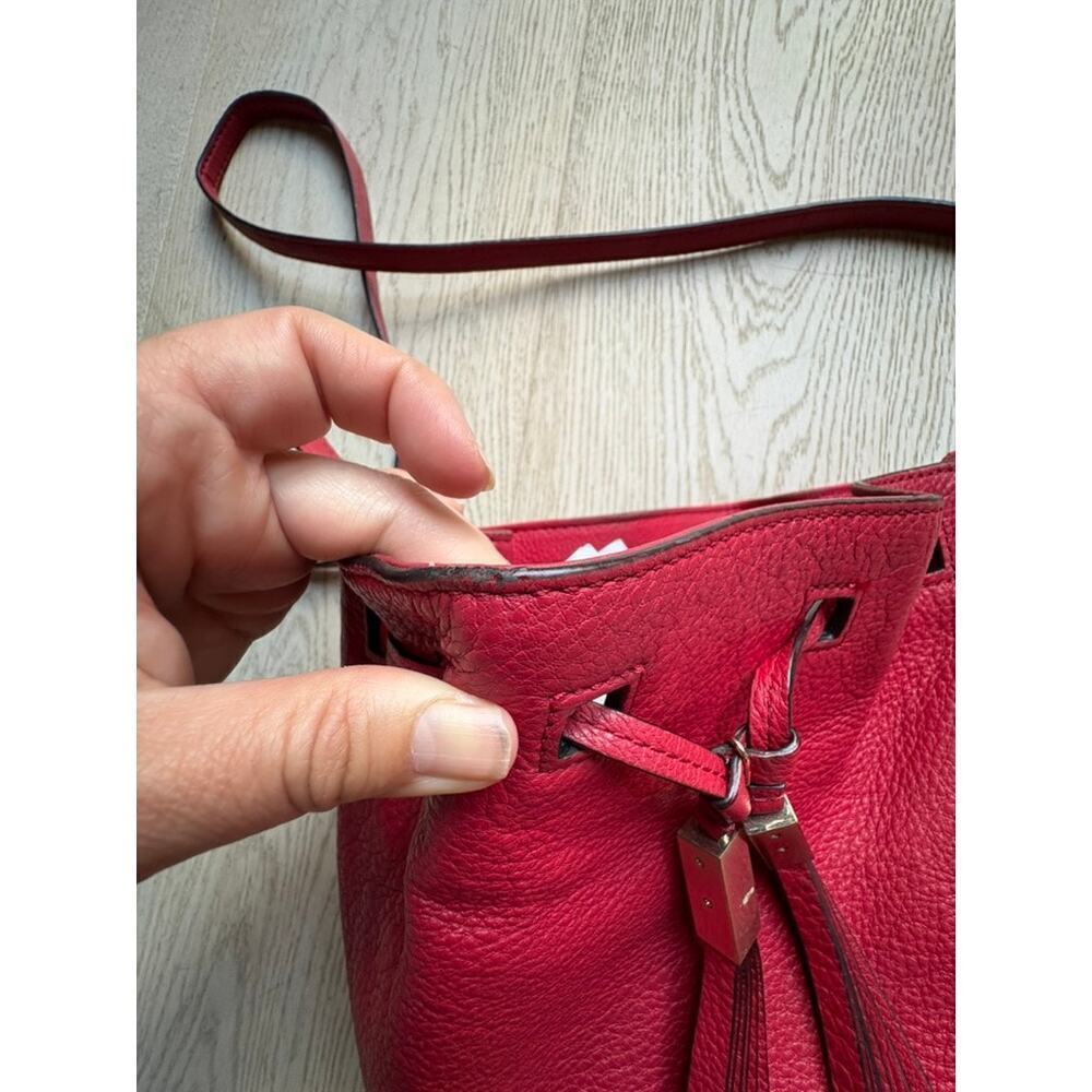 Kate Spade Tiny Cooper Red Pebbled Leather Crossbody Bag with COA - Picture 8 of 14
